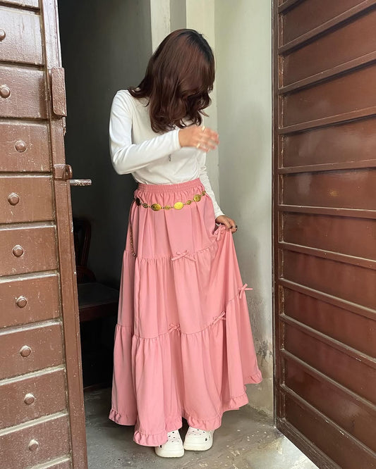 DREAMY PINK BOW - 3 TIERED PINK FAIRY SKIRT