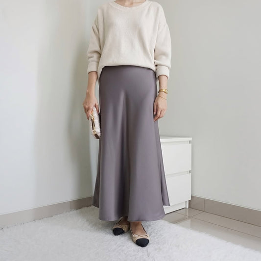 IRON GRACE | SATIN MIDI SKIRT