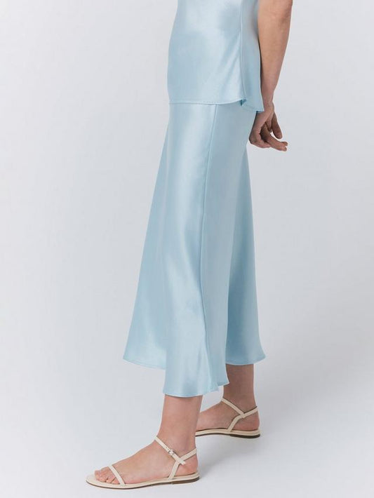 FAIRY BLUE | SATIN MIDI SKIRT