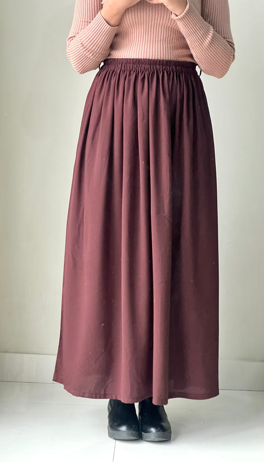 BURNT UMBER BROWN | FLOWY A-LINE
