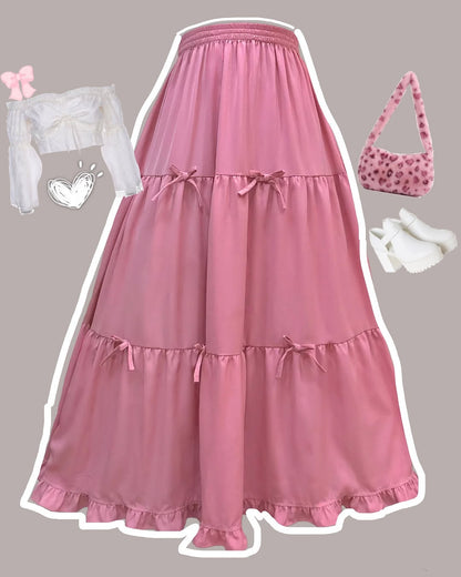DREAMY PINK BOW - 3 TIERED PINK FAIRY SKIRT