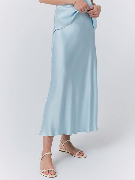 FAIRY BLUE | SATIN MIDI SKIRT